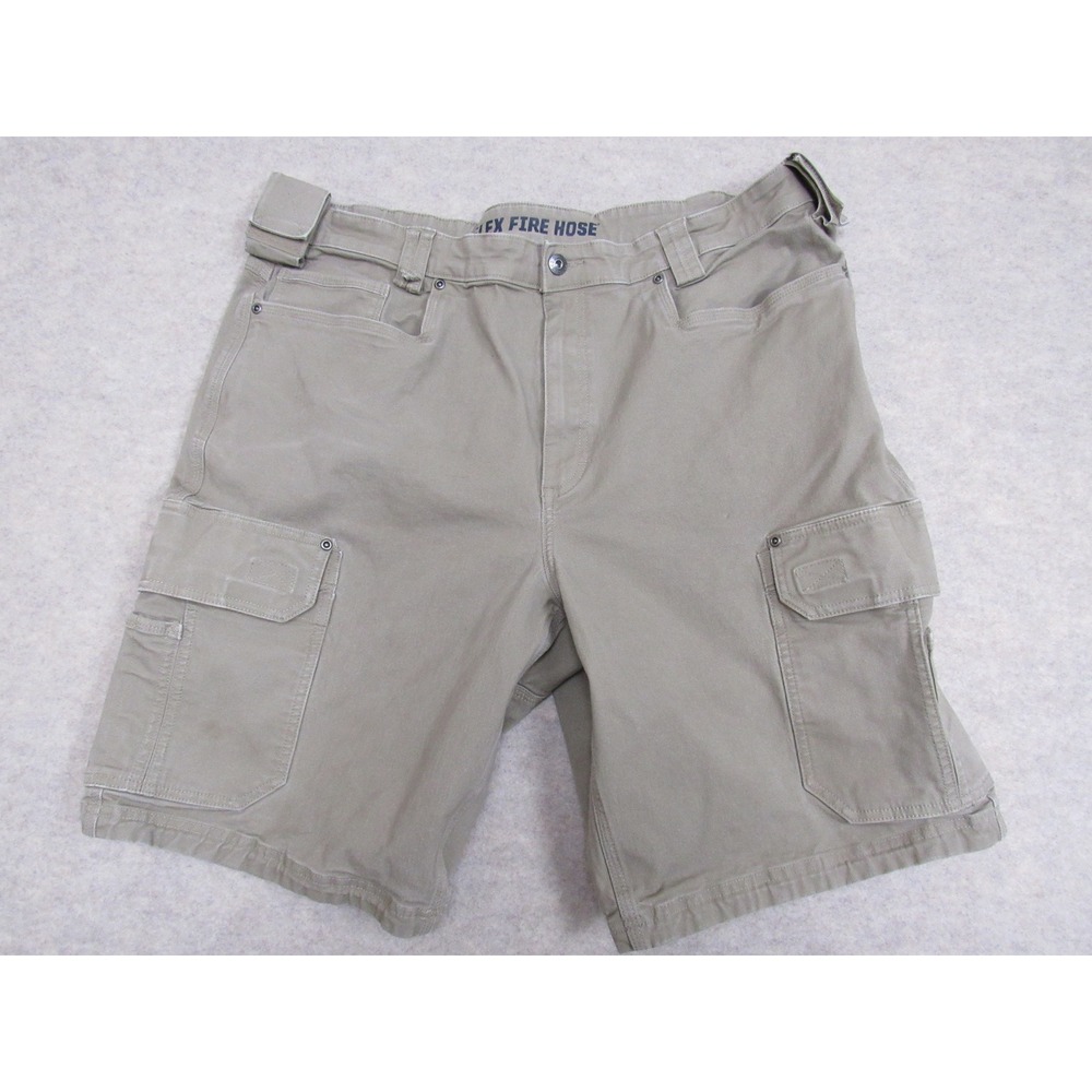 Duluth Trading Co‎ Flex Fire Hose Cargo Shorts Mens 42 Tan Khaki Work Utility